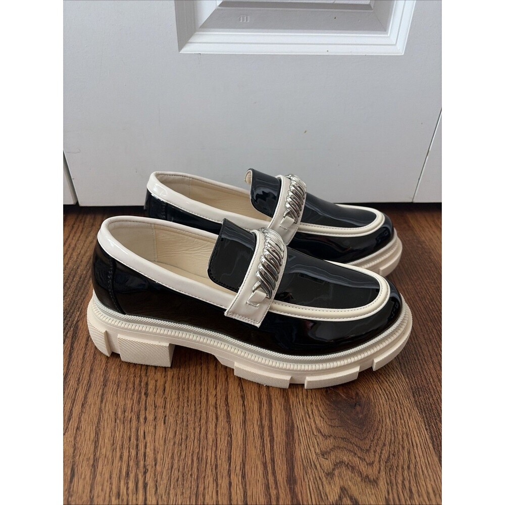 ZAYNSIA Chelsea Chunky Platform White & Black Size 10 New Without Box